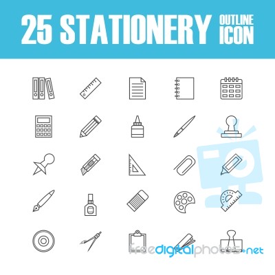 Outline Stationery Icon Stock Image