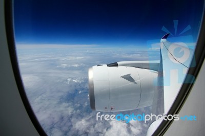 Outside Window Airplane Stock Photo