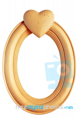 Oval Frame With Heart Stock Photo
