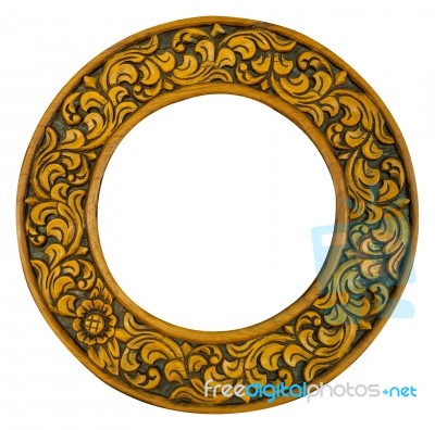 Oval Wood Frame Stock Photo