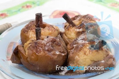 Oven Baked Apples Stock Photo