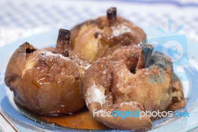 Oven Baked Apples Stock Photo