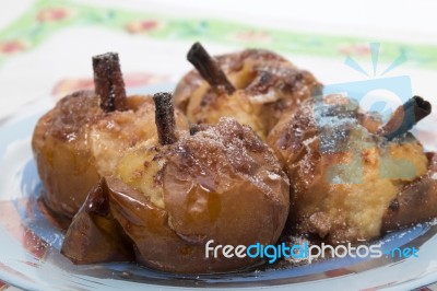 Oven Baked Apples Stock Photo