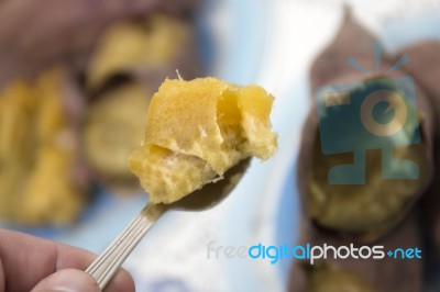 Oven Sweet Potatoes Stock Photo