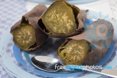 Oven Sweet Potatoes Stock Photo