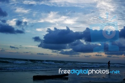 Over The Horizon On The Sea Stock Photo