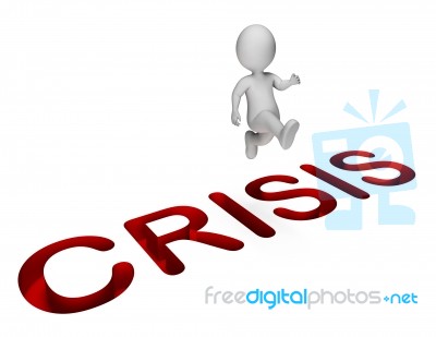 Overcome Crisis Shows Hard Times And Adversity 3d Rendering Stock Image