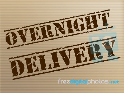 Overnight Delivery Indicates Next Day And Courier Stock Image