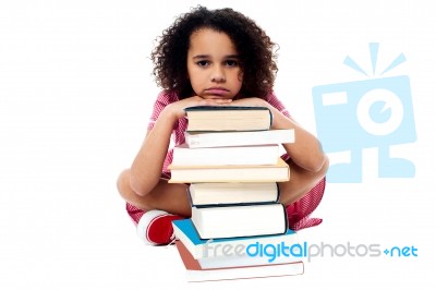 Overwhelmed By Studying Homework Stock Photo