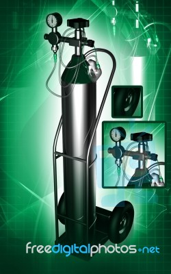 Oxygen Cylinder Stock Image