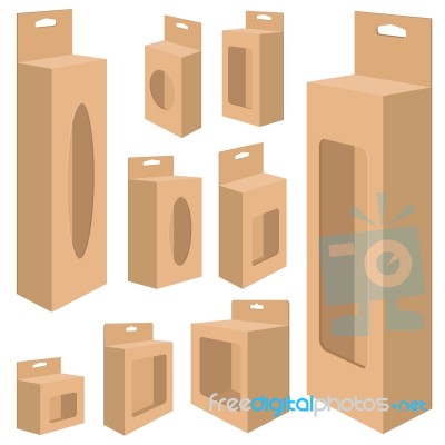 Packaging Box Design For Paper On A White Background. Box  Isolated On White Background Stock Image