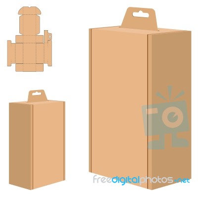 Packaging Box For Brown Paper Isolated On White Background Stock Image