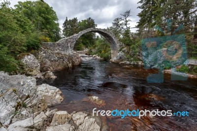 Packhorse Bridge At Carrbridge Stock Photo