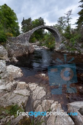 Packhorse Bridge At Carrbridge Scotland Stock Photo