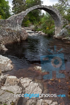 Packhorse Bridge At Carrbridge Scotland Stock Photo