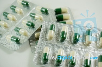 Packings Of Pills And Capsules Of Medicines Isolated On White Background Stock Photo