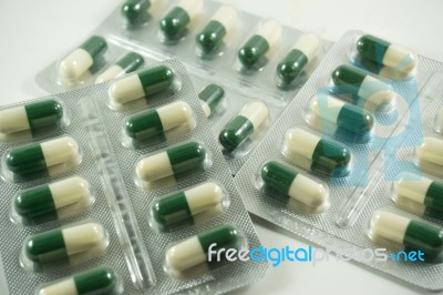 Packings Of Pills And Capsules Of Medicines Isolated On White Background Stock Photo