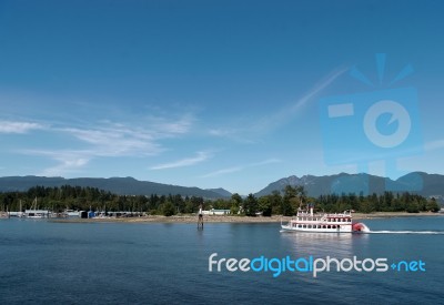 Paddle Steamer Near Coral Harbour Vancouver Stock Photo