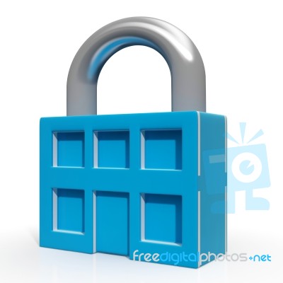 Padlock And House Showing Building Security Stock Image