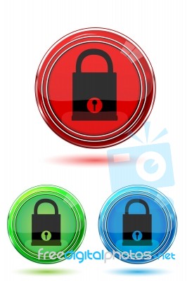 Padlock Buttons Stock Image