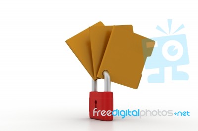 Padlock On File Folder Stock Image