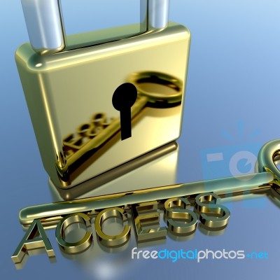 Padlock With Access Key Stock Image