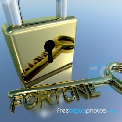 Padlock With Fortune Key Stock Image