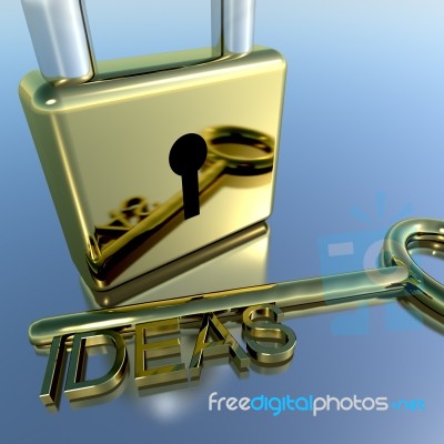 Padlock With Ideas Key Stock Image