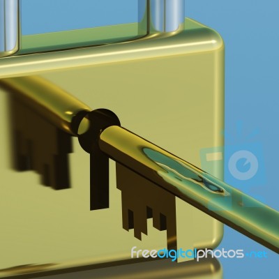 Padlock With Key Stock Image