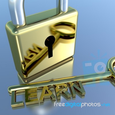 Padlock With Learn Key Stock Image