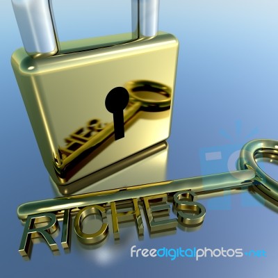 Padlock With Riches Key Stock Image