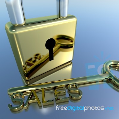 Padlock With Sales Key Stock Image