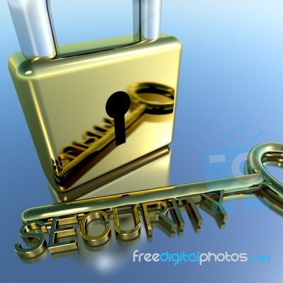 Padlock With Security Key Stock Image