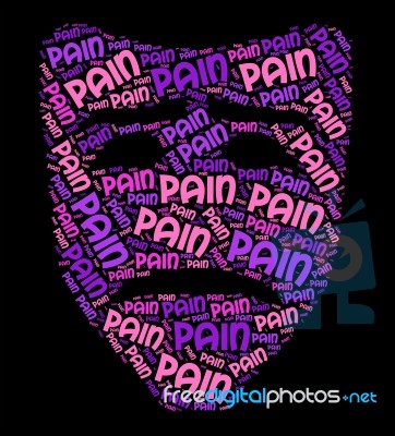 Pain Word Indicates Wordclouds Torment And Wordcloud Stock Image