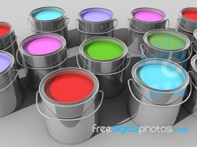 Paint Buckets Stock Image