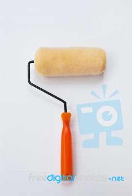 Paint Roller Isolated On White Background Stock Photo