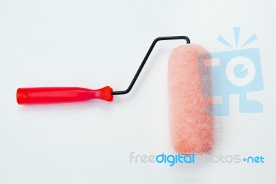 Paint Roller Isolated On White Background Stock Photo