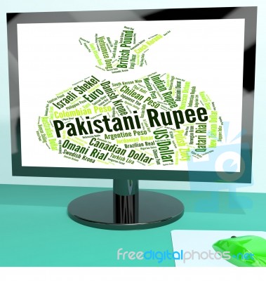 Pakistani Rupee Represents Forex Trading And Banknote Stock Image