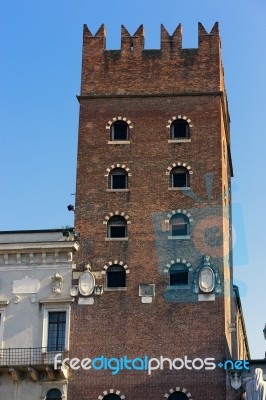 Palace Of Cansignorio In Plaza Del Signori Verona Stock Photo