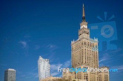 Palace Of Culture And Science In Warsaw Poland Stock Photo