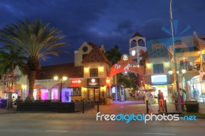 Palm Beach In Aruba Stock Photo