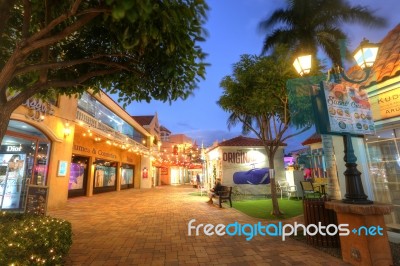 Palm Beach Is A Street Containing Hotels And Restaurants In Aruba Stock Photo