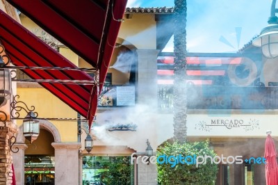 Palm Springs, California/usa - July 29 : Cooling System In Palm Stock Photo