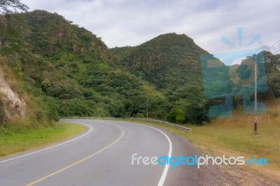 Pan American Highway In Mountain Area Of Nicaragua Stock Photo