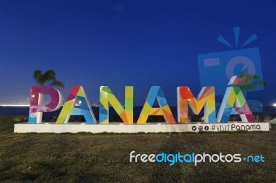 Panama City, Panama - January 1st, 2017: When The Panama Sign Wa… Stock Photo