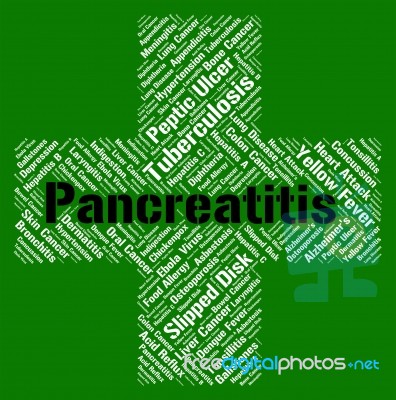 Pancreatitis Word Shows Poor Health And Afflictions Stock Image