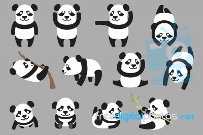 Panda Characters Stock Image