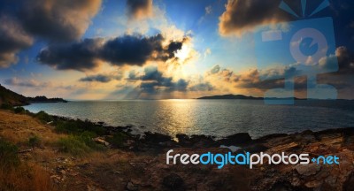 Panorama Landscape Scene Of Khao Leam Ya Sea National Park In Ra… Stock Photo