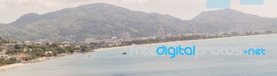 Panorama Picture Of Kalim Beach And Patong Beach, Phuket, Thailand Stock Photo