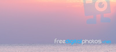 Panoramic Dramatic Pastel Seascape Sunset Sky And Cloud Backgrou… Stock Photo